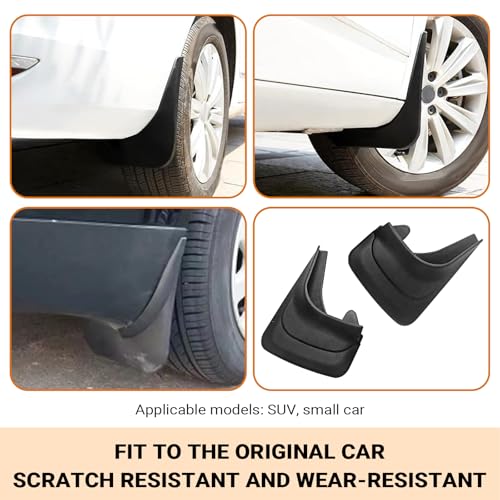 2 PCS Car Mud Flaps, Splash Protection Tire Splash Guards, 8.27" x 12.6" Front and Rear Wheels Mudguard Replacement, for Most Sedans (Black #S) - color: Black