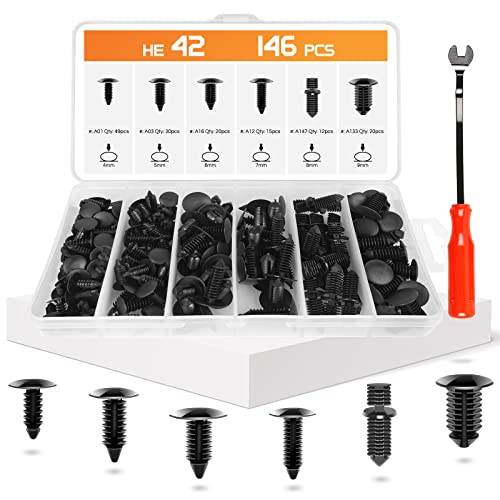 OTUAYAUTO 147PCS Universal Nylon Bumper Shield Retainer - size: Universal (147 pieces)