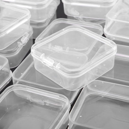 10 Pack Plastic Storage Containers, Mini Clear Square Boxes with Lids, Empty Cases for Jewelry, Earplugs, Hardware Parts & Small Craft Items (Transparent) - color: Transparent