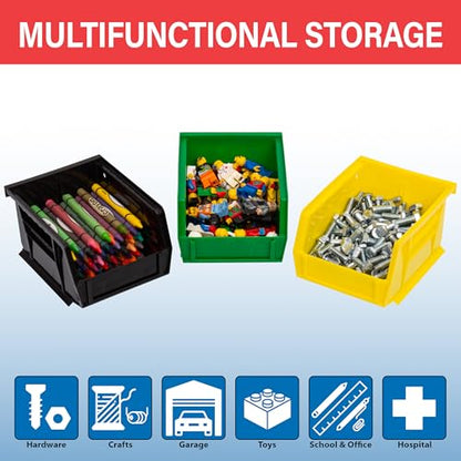 Akro-Mils 30210 AkroBins Plastic Storage Bins, 5"x4"x3", Black, 6-Pack - color: Black, size: 6 Pack