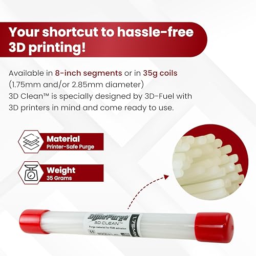 3D Fuel, 3D Clean Cleaning & Purging Filament, Safe, 8-Inch Sticks - size: 145 g Sticks