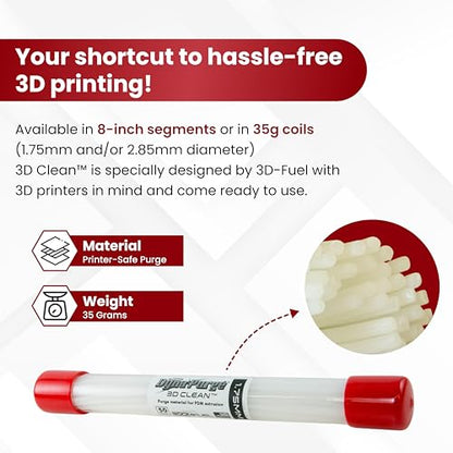 3D Fuel, 3D Clean Cleaning & Purging Filament, Safe, 8-Inch Sticks - size: 145 g Sticks
