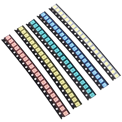 3528 1210 SMD LED Kit 100pcs 5 Colors SMD LED Diode Lights Kit Super Bright Lighting Bulb Lamps,Electronics Components Light,Emitting Diodes (Mini Chip 0.12 x 0.1 inch) - style: 3528/1210