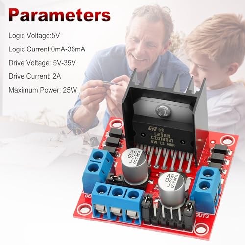 L298N Motor Driver Controller Board - DC Dual H-Bridge Stepper Motor Controller Module for Arduino Smart Car Power UNO MEGA R3 Mega2560 with 4pcs