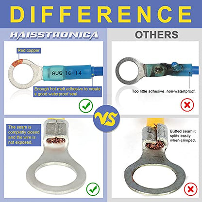 haisstronica 540PCS Heat Shrink Wire Connectors, 22-10 AWG, 30 Sizes