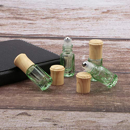3mL Glass Roller Bottles for Essential Oils, Roller Ball Applicator - color: Green