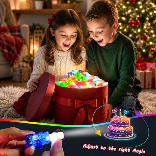 24Pcs Neon Happy Birthday Party Favors LED Finger Lights for Kids Ages 3-12 - style: Birthday neon