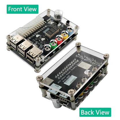 HLT ATX Power Supply Breakout Board with Adjustable Voltage Knob and 6- Port USB 2.0,and QC 2.0/QC 3.0, 3A Maximum Output,