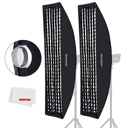 Godox 35x160cm 14"x63" Beehive Honeycomb Grid Strip Softbox Bowens Mount for Studio Flash (2pcs) - color: FW35*160CM 2PCS