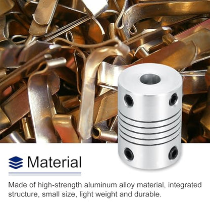 uxcell 4Pcs 6.35mm to 6mm Aluminum Alloy Shaft Coupling L25xD19 Silver - size: 6.35mm to 6mm