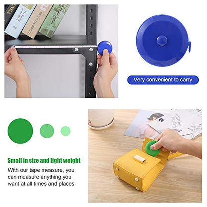 Tape Measure Body Measuring Tape, Retractable 60 Inch Soft Mini Measuring Tape, Small Sewing Fabric Tape Measurer for Cloth Waist Medical Nursing Craft(8 Pack) - color: 8 Colors