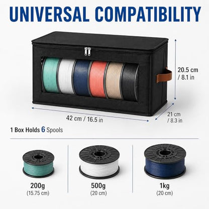 24 Spools Filament Storage Box, Stackable Foldable Moisture-Proof