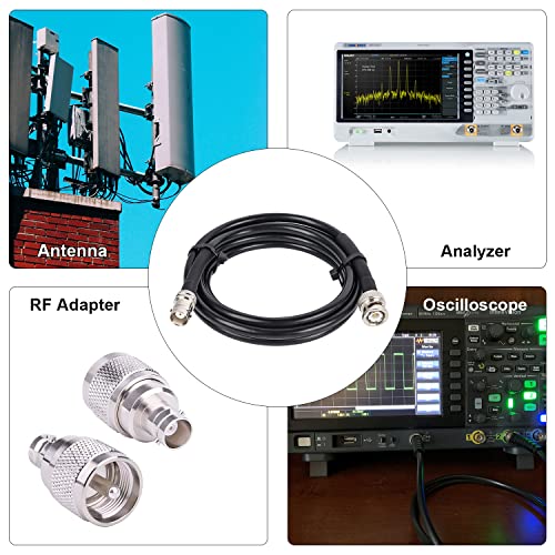 MOOKEERF BNC Male to BNC Female Coaxial Cable 50 ohm RG8X Coax Ultra Low Loss for Antenna, RF Radio, Modem, Oscilloscope, Spectrum, Analyzer, Signal Generator (6FT) - size: 6FT