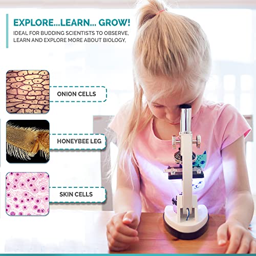 AmScope M30-ABS-KT2-W-KVB1 1200X White Metal Arm Starter Microscope Kit - style: D) Kit + Water PurificationKit