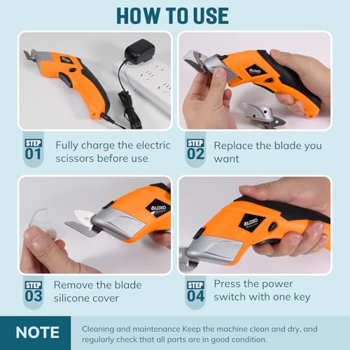VLOXO Electric Scissors 10000RPM Electric Box Cutter for Cardboard - color: Yellow