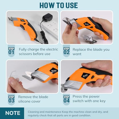 VLOXO Electric Scissors 10000RPM Electric Box Cutter for Cardboard - color: Yellow