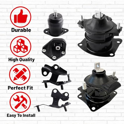 Engine Motor and Transmission Mount Kit Set of 6 for 2003-2007 Accord 2.4L - size: 03-07 Accord 2.4L