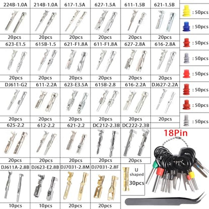 950Pcs Connector Pins Kit Crimped Terminal Automotive Electrical