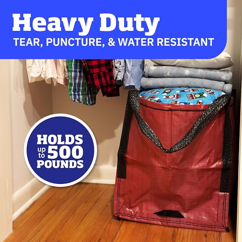 DURASACK Heavy Duty Storage Tote Bag 22-Gallon, Red, Pack of 4 - color: Red, size: Pack of 4