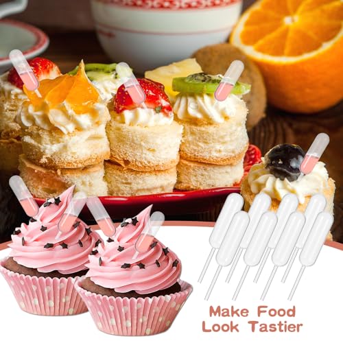 1000 Pcs Cupcake Pipettes Clear 4 ml Plastic Transfer Tubes Liquid Dropper Pipettes Small Disposable Dropper for Cupcakes Chocolate Dessert Ice Cream