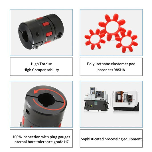 D30 L50 Bore 12-14mm AISI 1045 Steel Flexible Elastic Shaft Coupling XL0 Type Jaw Coupling with Elastomeric Spider for Medium and Large Equipment - size: 12mm-14mm