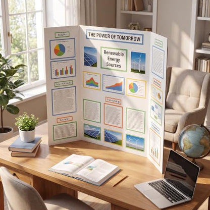 BAZIC Products White Tri-Fold Poster Board, 28 x 40 In - size: 1-Pack