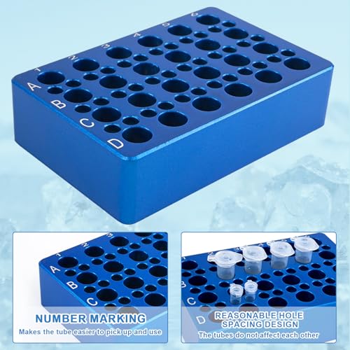 Aluminum Cooling Block - PCR Tubes Cooler, 24 Wells 1.5ml/2ml Tubes with 36 Wells 0.2ml Tubes - size: 1.5ml/2ml 24 well,0.2mL 36 well