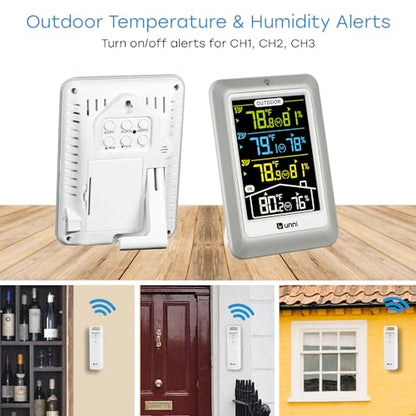 Indoor Outdoor Thermometer Wireless 4.5 Inch Display Digital Hygrometer - color: Multi