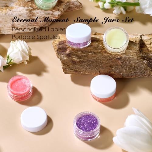 Eternal Moment 50 Pack 3G Sample Containers with Lids Cosmetic Small Jars - color: White Lid, size: 0.1 Ounce