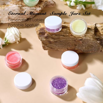 Eternal Moment 50 Pack 3G Sample Containers with Lids Cosmetic Small Jars - color: White Lid, size: 0.1 Ounce
