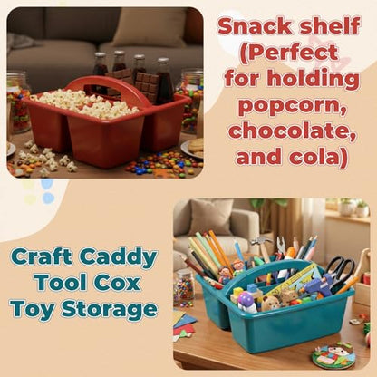 Kathfly 4 Pack Classroom Caddy Organizer with Handle Bulk, Deep Color - color: Deep Color