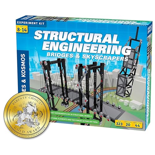 Thames & Kosmos | Structural Engineering: Bridges & Skyscrapers | Science & Engineering Kit | Build 20 Models | Learn about Force, Load, Compression, Tension | Parents' Choice Gold Award Winner, Blue