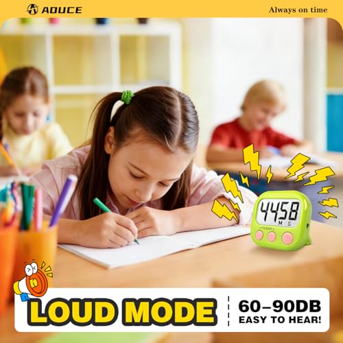 Classroom Timers for Teachers Kids Large Magnetic Digital Timer 4 Pack - color: Blue Green