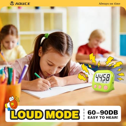 Classroom Timers for Teachers Kids Large Magnetic Digital Timer 4 Pack - color: Blue Green