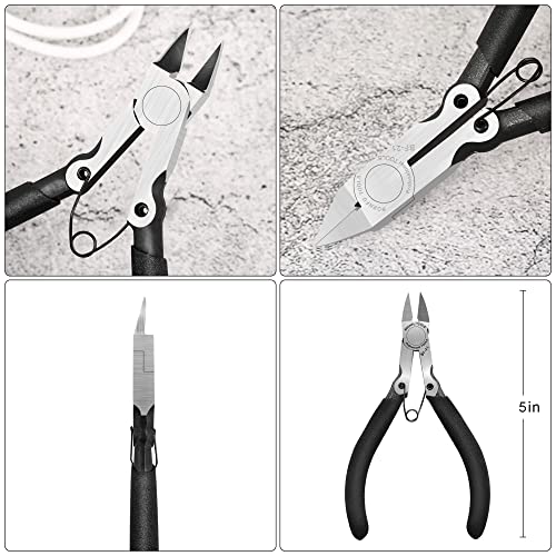 BOENFU Flush Cutters for Jewelry Making Precision Small Wire Cutters Snips - color: 5 Inches - 1 Pack