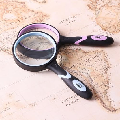 Mr. Pen- Magnifying Glass, 2 Pack, 10X Magnifier, 75mm Glass Lens - color: Pastel, size: 10X Magnifier