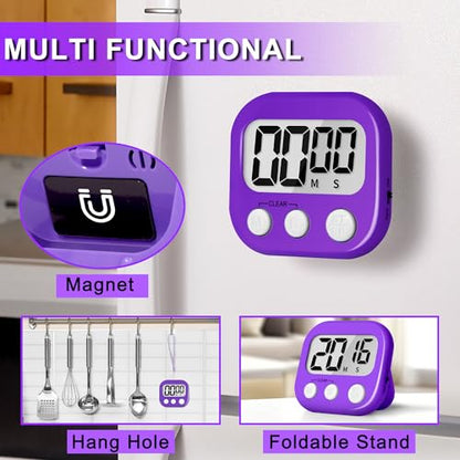 ZILLEEN Classroom Timer for Kids Teachers 2 Pack Digital Timers Pur Pk - color: Purple & Pink
