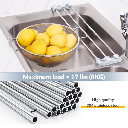 Tomorotec Adjustable Over-The-Sink Kitchen Rack, BPA-Free, Marble - color: Marble
