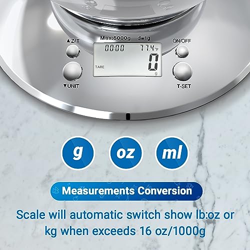 GRAM PRES Kitchen Food Scale Digital Weight Grams and Oz 11lb/0.1oz