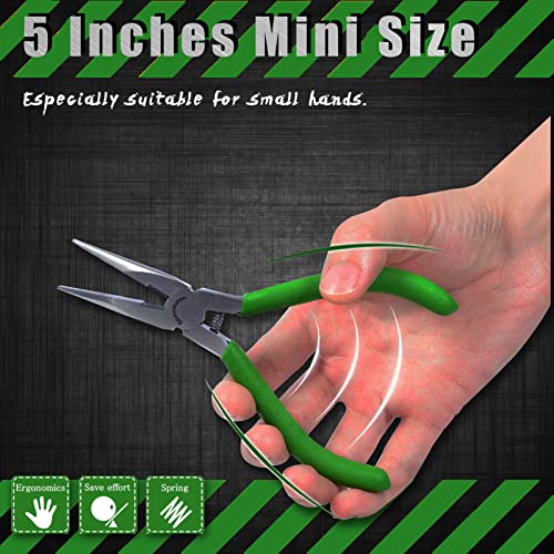 SPEEDWOX Mini Long Nose Pliers 5-1/2 Inches Chain Nose Pliers with Wire Cutter Long Needle Nose Side Cutters Serrated Jaw Precision Jewelry Making Tool for Handcraft Hobby DIY Jewelry Work - style: Long Nose Pliers