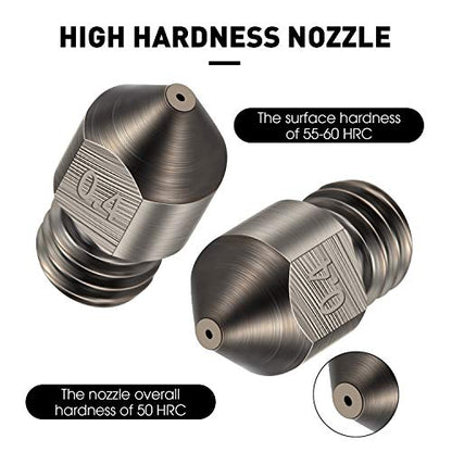 Mudder 5 Pcs Hardened Steel Nozzles 0.4mm Mk8 3D Printer Nozzles