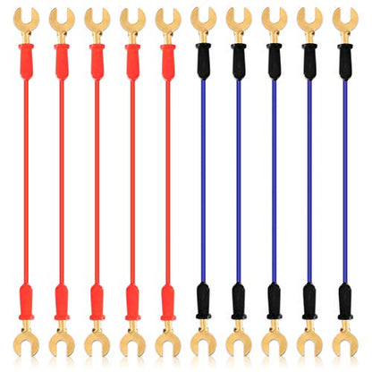 Swpeet 10Pcs Red + Blue Interconnect Circuit Wire Kit, Perfect for Physics Laboratory Electricity Connection,Demos Teaching Basic Principles of Electricity and Simple Circuit Wire Works - style: Interconnect Circuit Wire