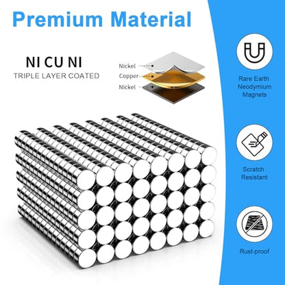 Mini Magnets, 2x1 mm Small Round Magnetic 600 Pack - size: 2x1 mm