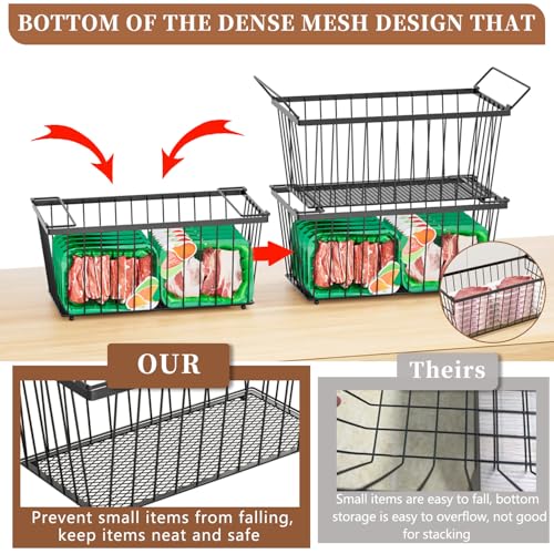 Enhanced Leak-Proof Bottom, Freezer Organizer Bins for 7 Cu.Ft,8 Pack) - color: Black 8 Pack
