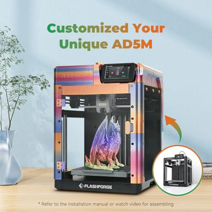 FLASHFORGE 3D Printer AD5M Enclosure, Create Your Style, Dustproof and Constant Temperature Protective Cover, Explore ABS/ASA/PC Filaments and Reduce Printing Noise