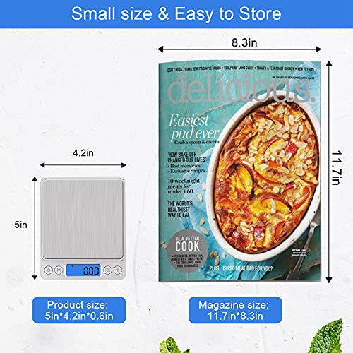 UNIWEIGH Digital Kitchen Scale, 500g/0.01g Gram Scale,Cooking Food Scale