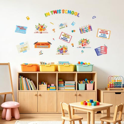 LHIUEM Positive Self-Affirmations Wall Sticker in This School Wall Decal - color: You Are