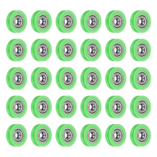 uxcell 30Pcs 625ZZ POM Pulley U-Groove Bearing, 5x23.5x6.8mm, Light Green - color: Light Green, size: 5x23.5x6.8mm, 625ZZ