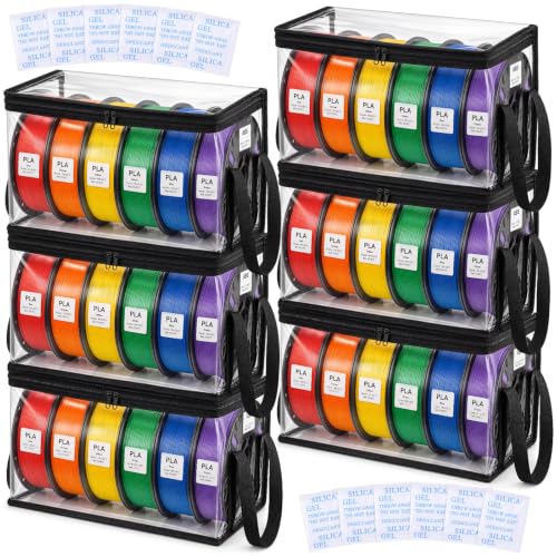 Dansydaisy 6 Pack 3D Printer Filament Storage Box, Holds up to 6 Rolls Each