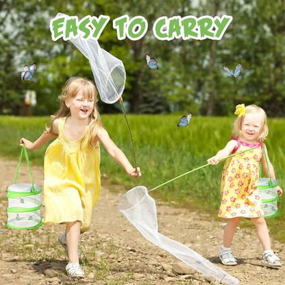 Sherr 2 Pcs Mini Butterfly Habitat Cage Mesh Foldable Insect,Green - color: Green